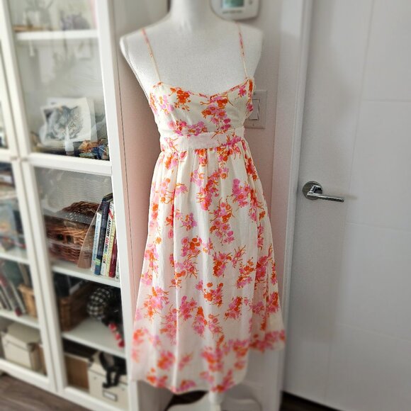 Zara Floral Dress - Pink & Orange - Picture 1 of 4